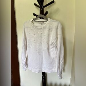 Loft white sweater medium petite